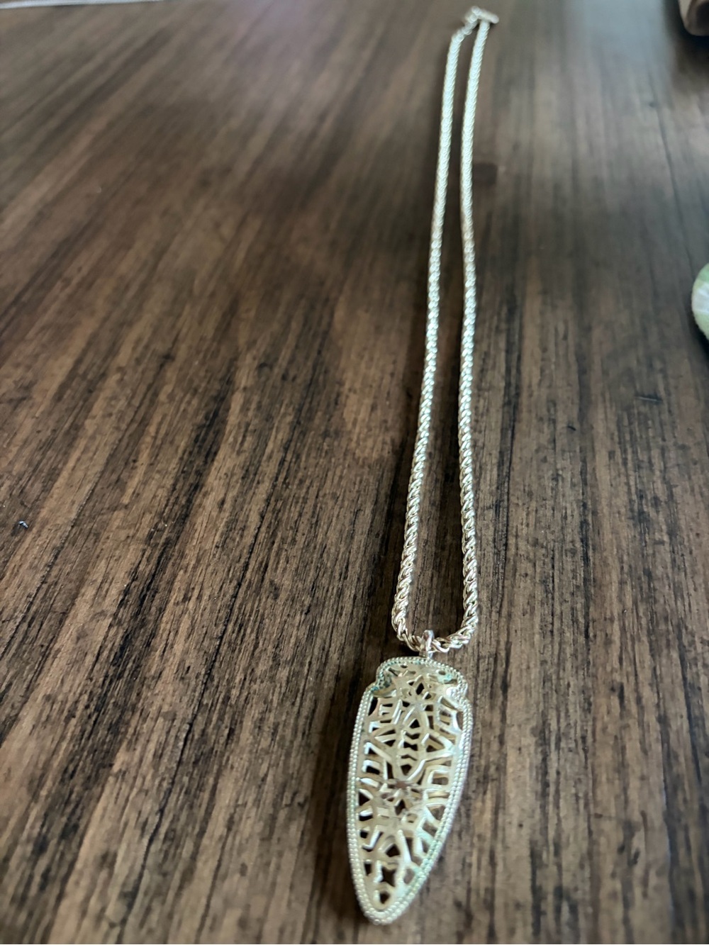 Kendra Scott Gold Filigree Shield Pendant Necklace